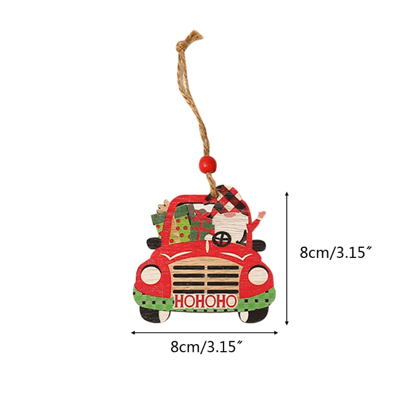 Phụ kiện treo trang trí cây thông giáng sinh hình ông già noel/người tuyết làm từ gỗ