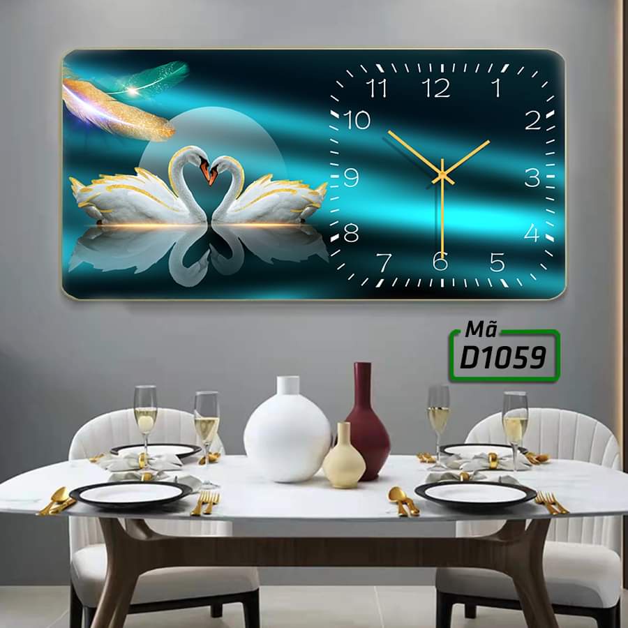 Tranh đồng hồ treo tường tráng gương 3d mẫu vuông, chữ nhật trang trí nhà cửa theo phong cách hiện đại
