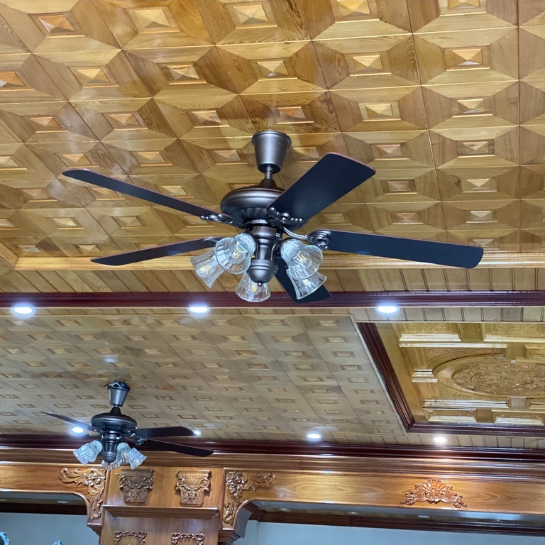 Quạt Trần Cánh Gỗ Hiện Đại 236, Quạt Trần Trang Trí Phòng Khách/Phòng Ngủ, Động Cơ AC