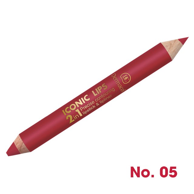 Son môi &amp; Kẻ viền môi Dermacol 2 in 1 Iconic Lips 13g