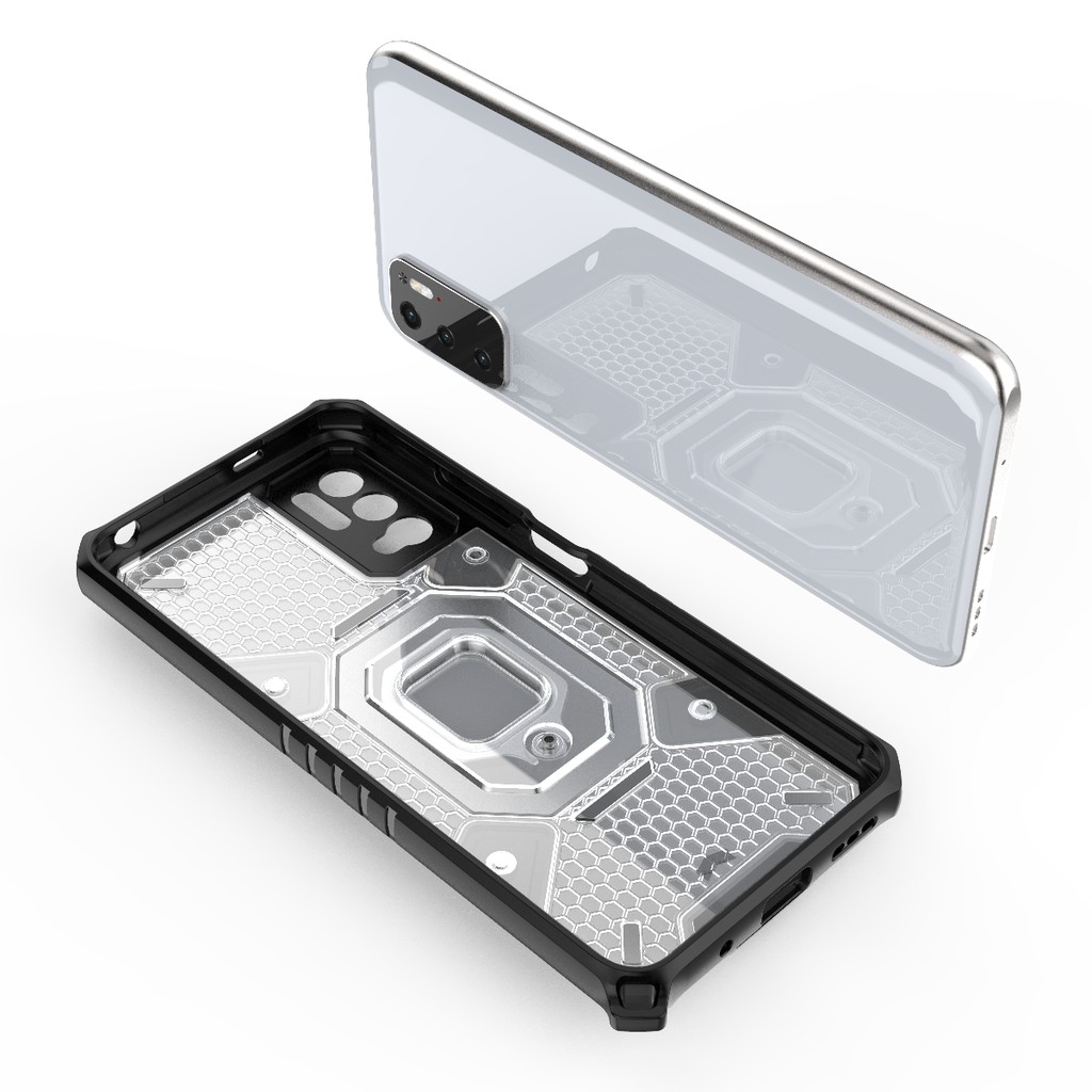 Ốp lưng Redmi Note 10 5G / Poco M3 Pro tổ Ong Iring không gian mới chống sốc giá đỡ xem phim