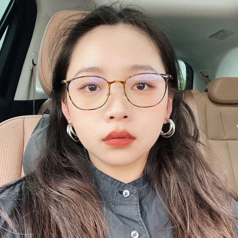 Mắt Kính TR90 Gọng Tròn Kim Loại Siêu Nhẹ Thay Thế Thời Trang Hàn Quốc