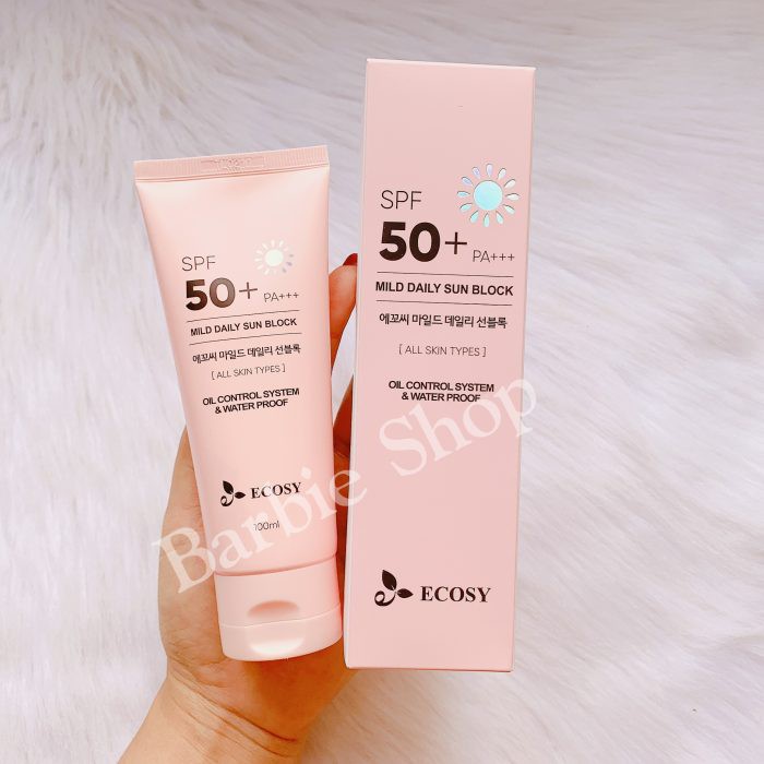 Kem Chống Nắng Kiềm Dầu Ecosy Mild Daily Sun Block 100ml - Màu Hồng