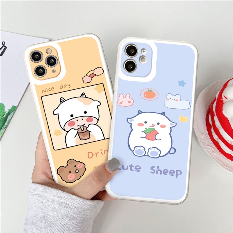 [ IPHONE ] Ốp Lưng Chú bò cute Màu Bảo Vệ CAMERA vuông ốp iphone 12 pro /x/ 8plus/11 pro/11/12 pro max/13/promax tr1163