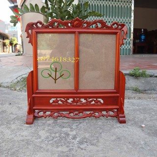 Khung ảnh thờ đôi gỗ Hương cao cấp sang trọng