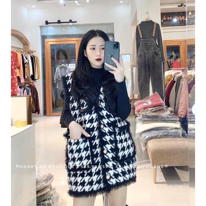 Áo gile lông thỏ ziczac hot hit