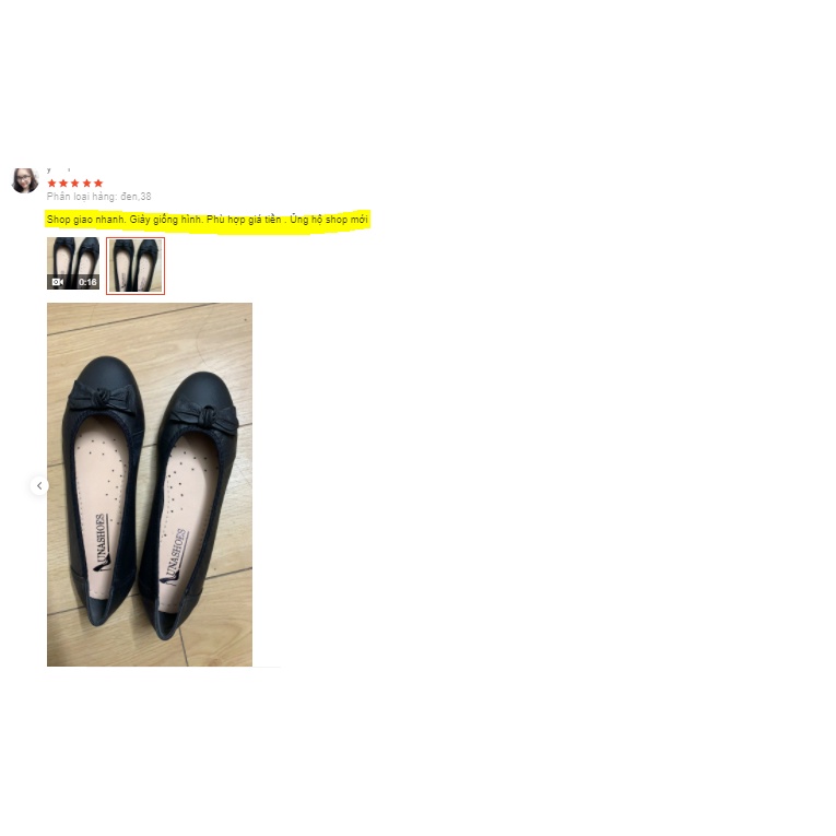 Giày mũi vuông đế bệt da bò thật LUNASHOES 1078 bảo hành 2 năm 1 đổi 1 giầy đế bằng nữ đi êm chân dễ phối đồ hàng vnxk