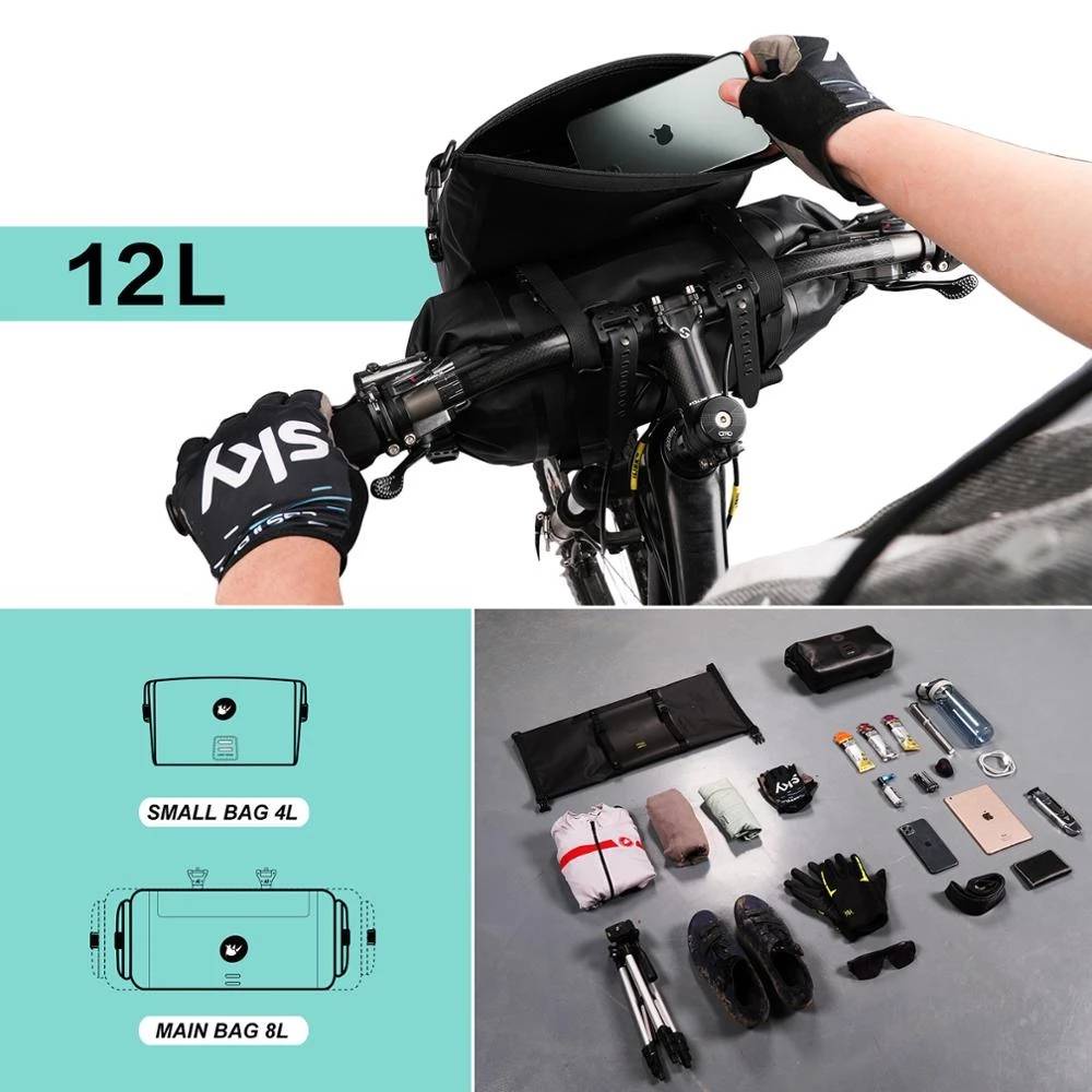 Set 2 túi đựng đồ RHINOWALK gắn khung trước xe đạp mẫu 2021 chống thấm nước đa năng