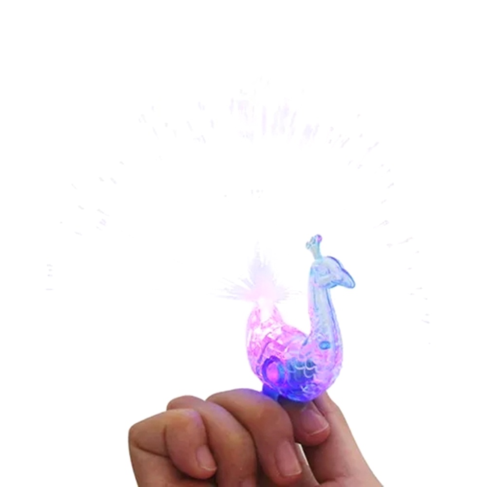 Đèn Led Hình Chim Công Đeo Ngón Tay Thiết Kế Độc Đáo