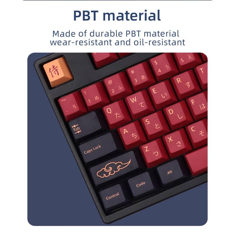 139/151 Keys Blue Samurai KeyCap Red Samurai English Japanese PBT KeyCaps Cherry Profile For MX Switch GMK Mechanical Keyboard