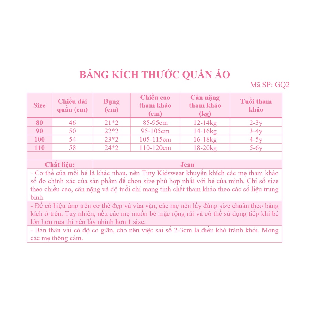 Quần jean rách, chun bụng 2 nút giả cho bé gái từ 10-18kg [GQ2]