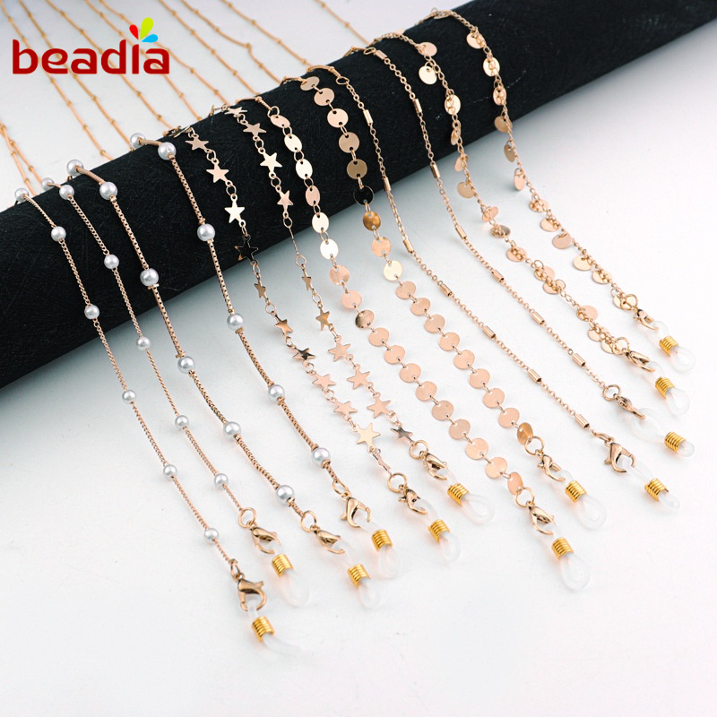 Dây đeo giữ khẩu trang BEADIA đính hạt nhiều màu sắc chống trượt chống mất tiện lợi