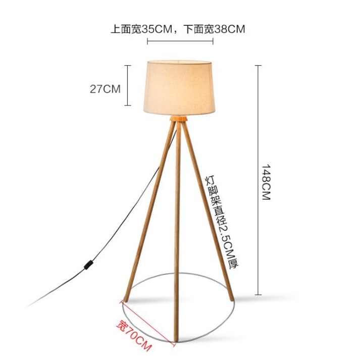 Đèn đứng MONSKY 3 chân gỗ để sàn cao cấp phòng khách ROSE X1 - Kèm bóng LED cao cấp