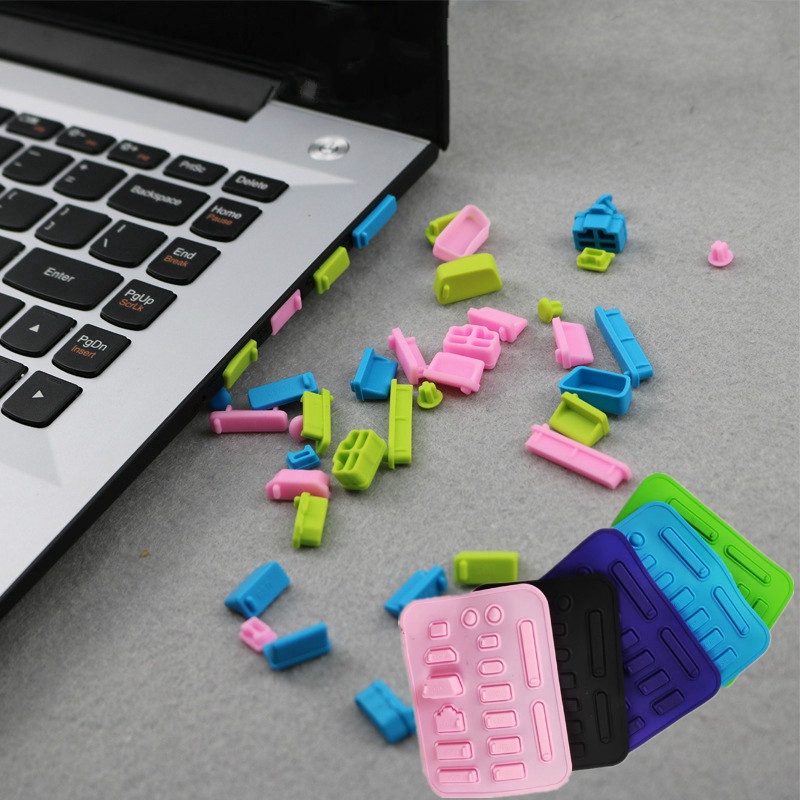 Bộ 16 nút silicon đậy cổng laptop đàn hồi chống bụi chống thấm nước chuyên dụng