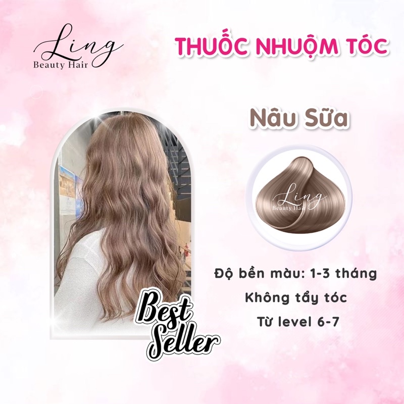 Thuốc Nhuộm Tóc màu NÂU SỮA lên từ nền nâu, không tẩy tóc