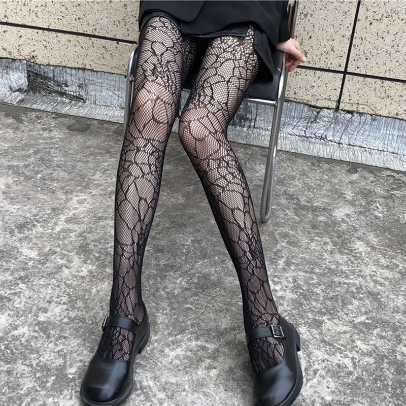 Quần Tất Lưới Màu Đen Phong Cách Lolita Gothic Thời Trang Cho Nữ