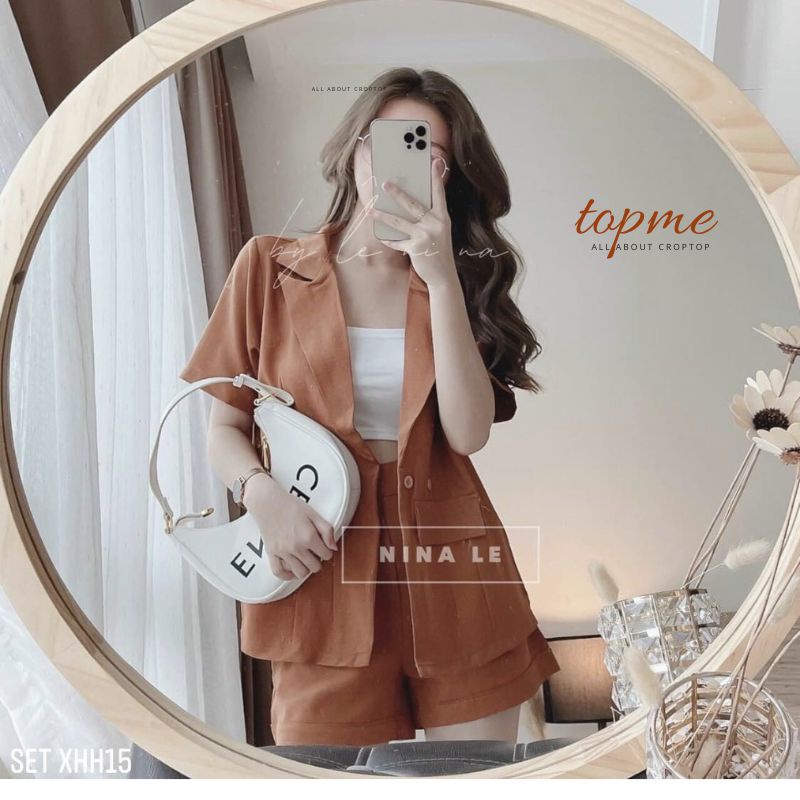 Set Blazer Nữ Tay Ngắn Quần Đùi, Bộ Blazer Nữ Vải Win Cao Cấp Siêu Xinh | TOPME