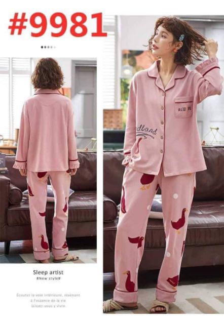 Bộ mặc nhà cotton đẹp có ảnh thật