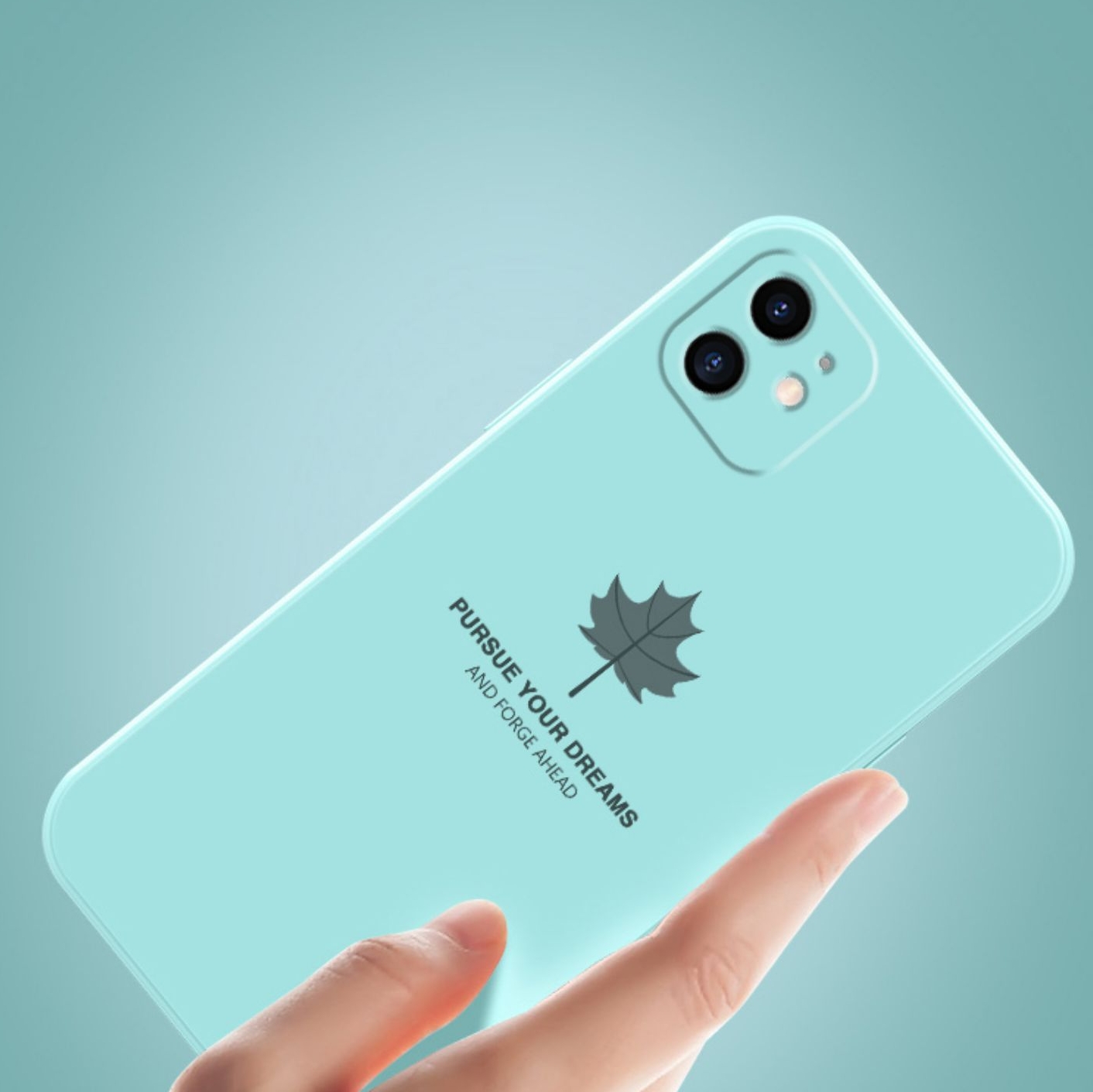 iPhone 12 Pro Max Liquid Silicone Case Square Maple Leaf Image Soft Protective Cover iPhone 11 X XS Max XR 7 8 Plus SE 2020