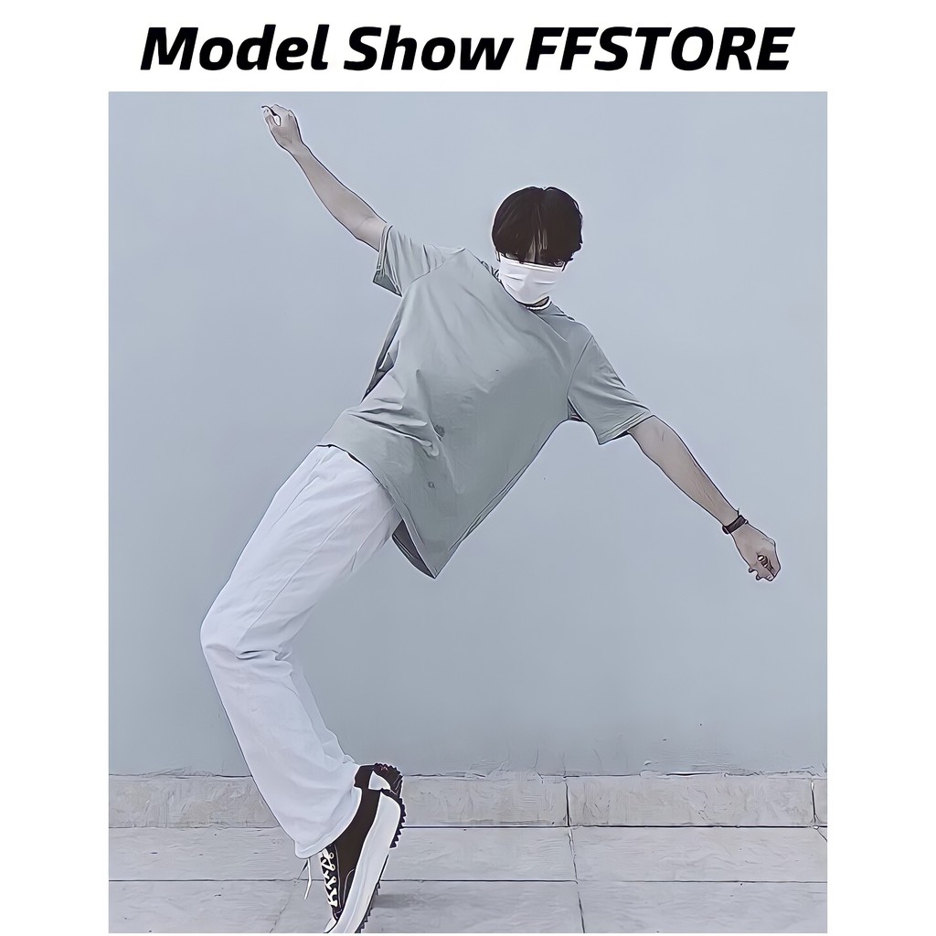 Quần jean nam ống rộng dáng suông trơn trắng form baggy đứng hack chân chất rin bò dày dặn FFSTORE