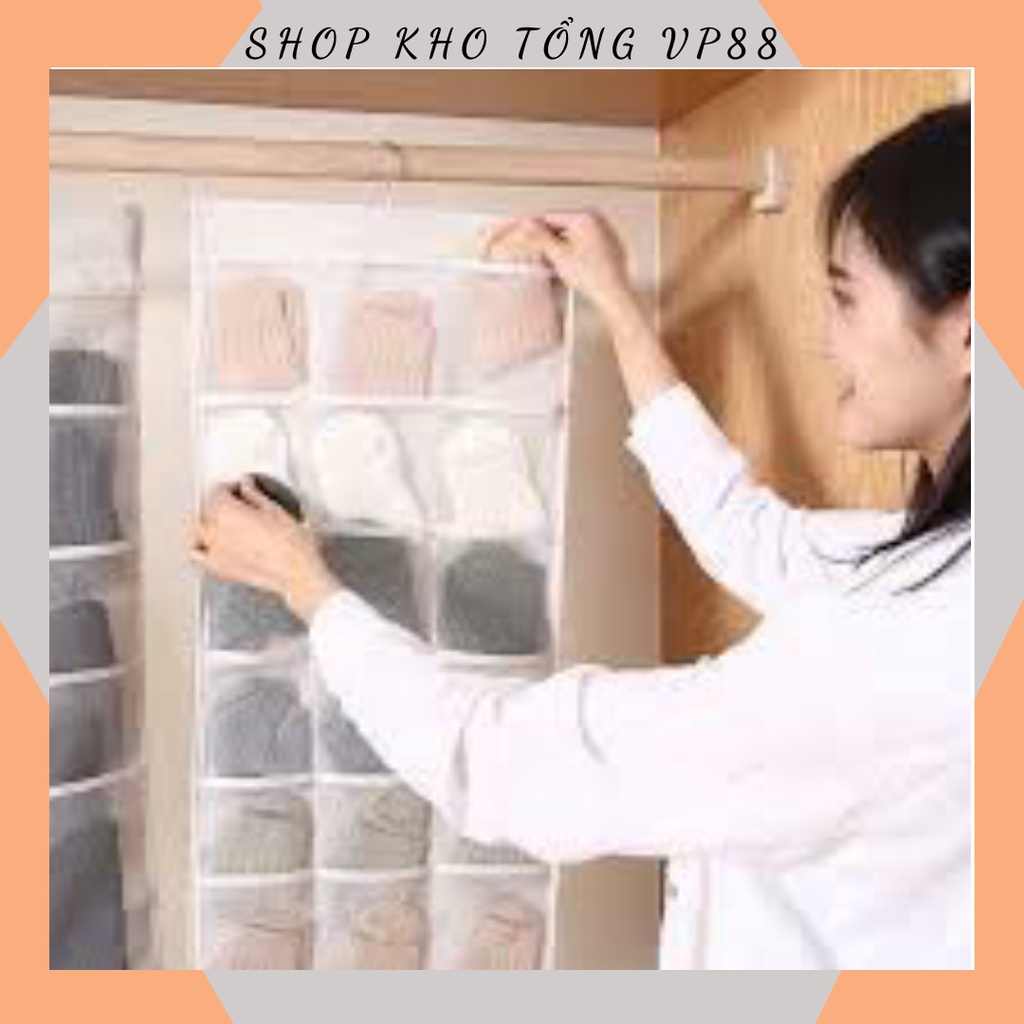 Túi Treo Đồ Lót, Treo Tất 2 Mặt 30 Ngăn Chất Liệu Vải Lưới Tiện Lợi 2471 SHOP KHO TỔNG VP88