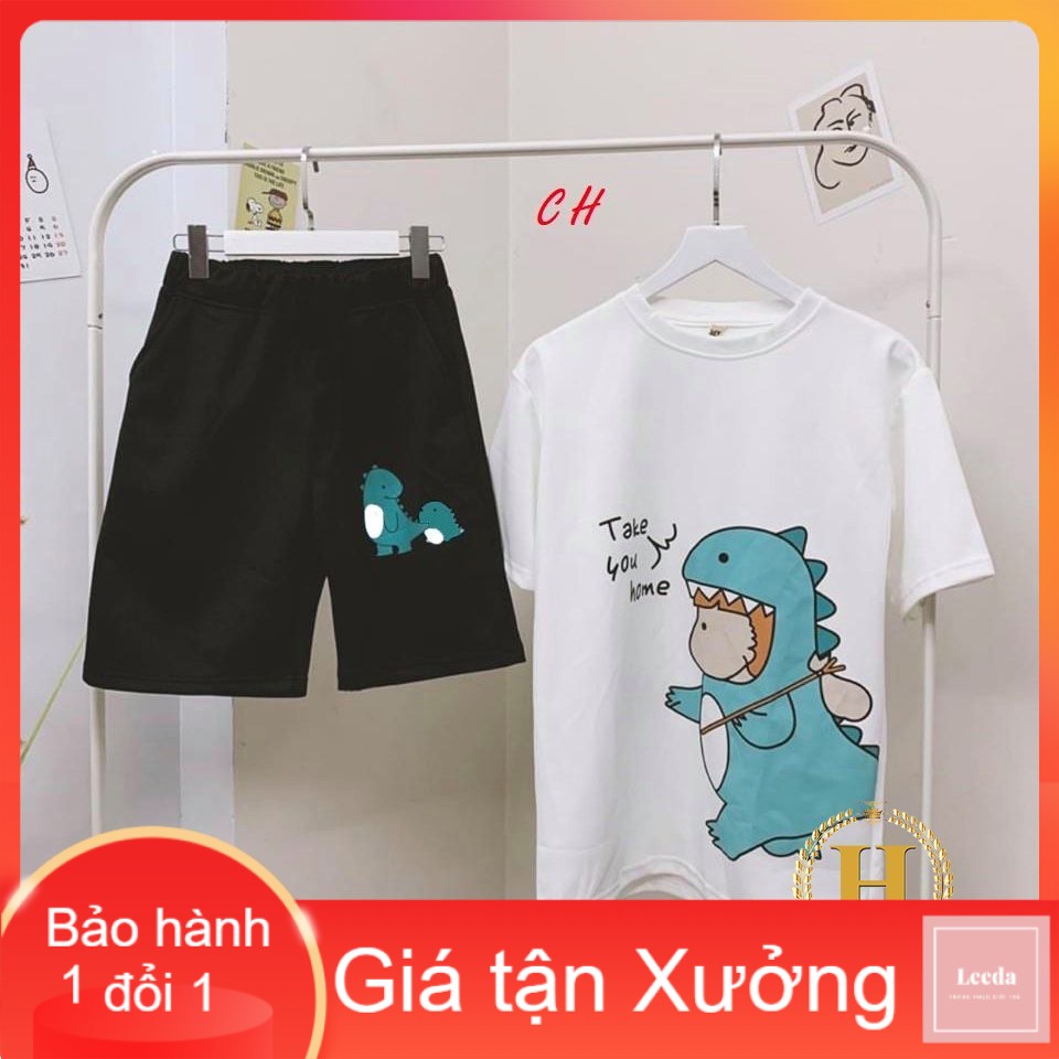 Sét bộ đùi khủng long bám đuôi COH0520,  áo thun nam nữ, quần kaki, quần nữ, sét bộ mặc ở nhà MODY