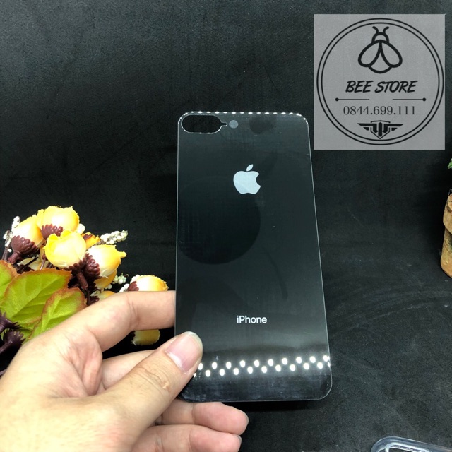 Combo cường lực 10D mặt trước + cường lực giả iphone 8 + nút home vân tay cho iPhone