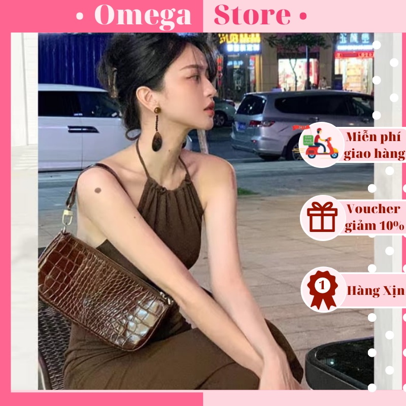 Đầm body nữ dáng dài ôm co dãn 4 chiều - Váy xinh đầm đẹp Quảng Châu cao cấp 2 màu Đen , Nâu