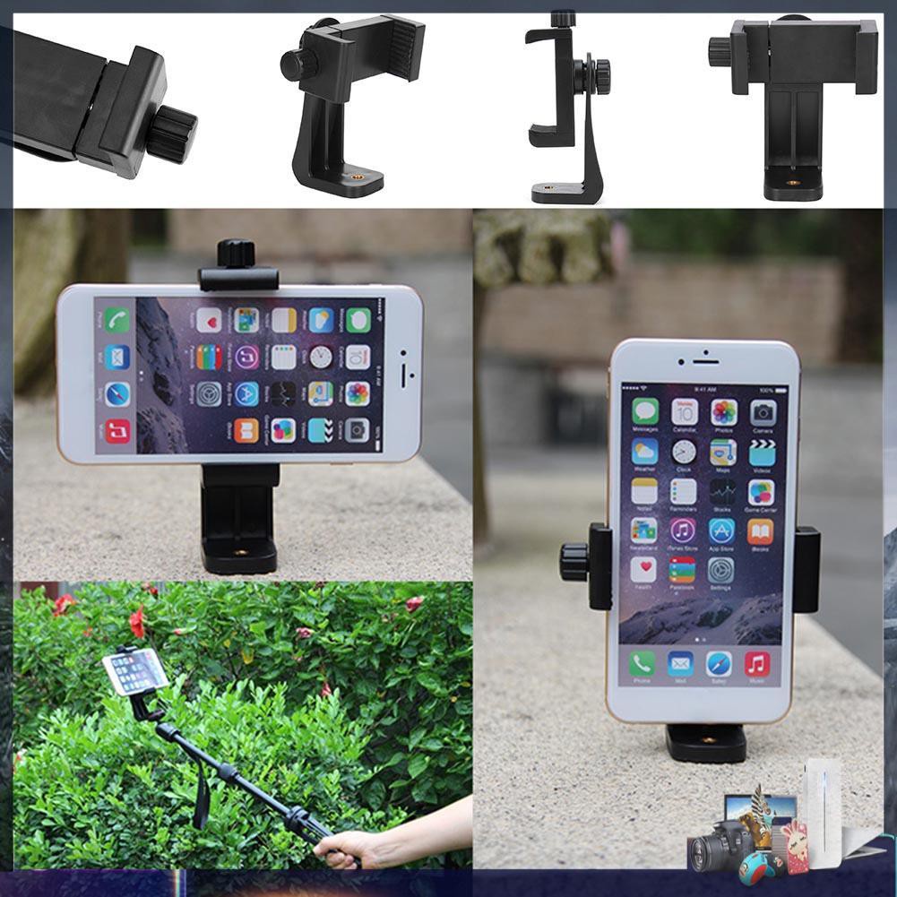 Kẹp giữ điện thoại hỗ trợ gắn giá đỡ ba chân xoay 360 độ