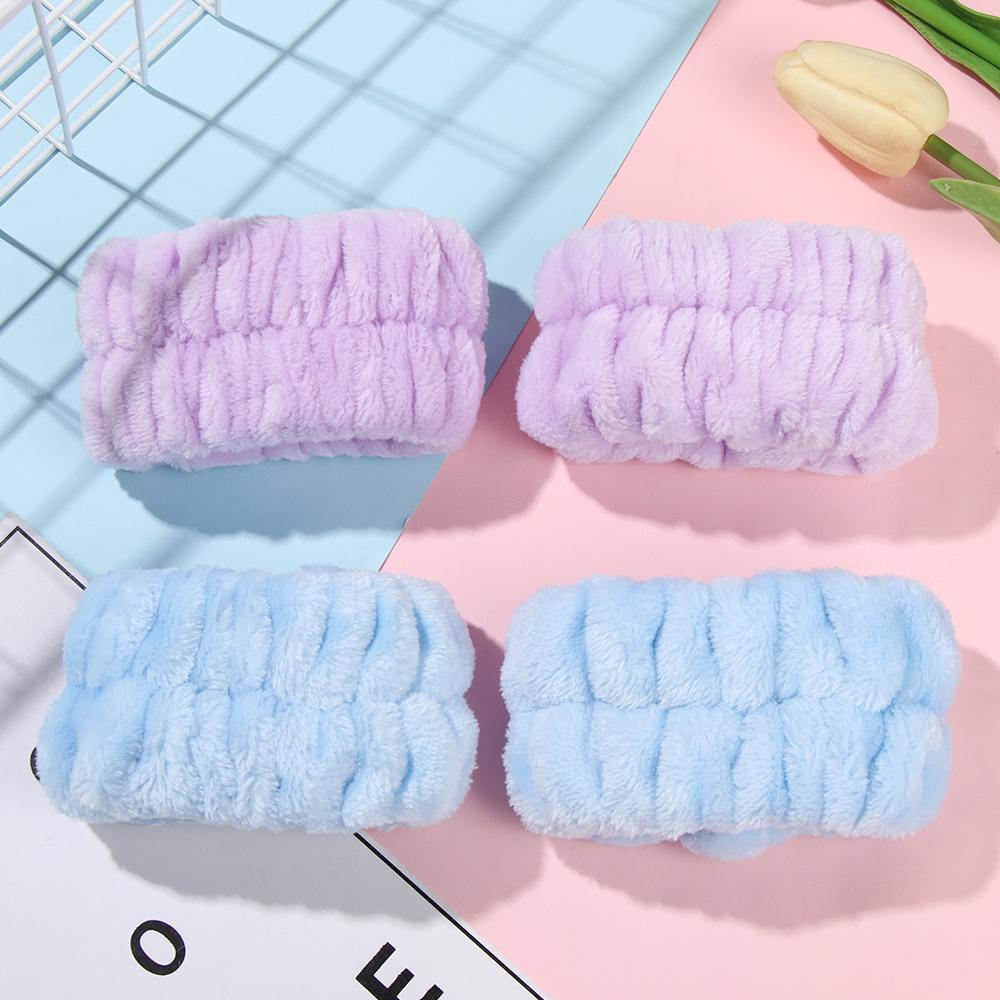 Bộ Băng Đô Đeo Cổ Tay Rửa Mặt / Rửa Mặt Bằng Sợi Micro Mềm Mại Thấm Hút Nước Tiện Dụng Cho Nữ