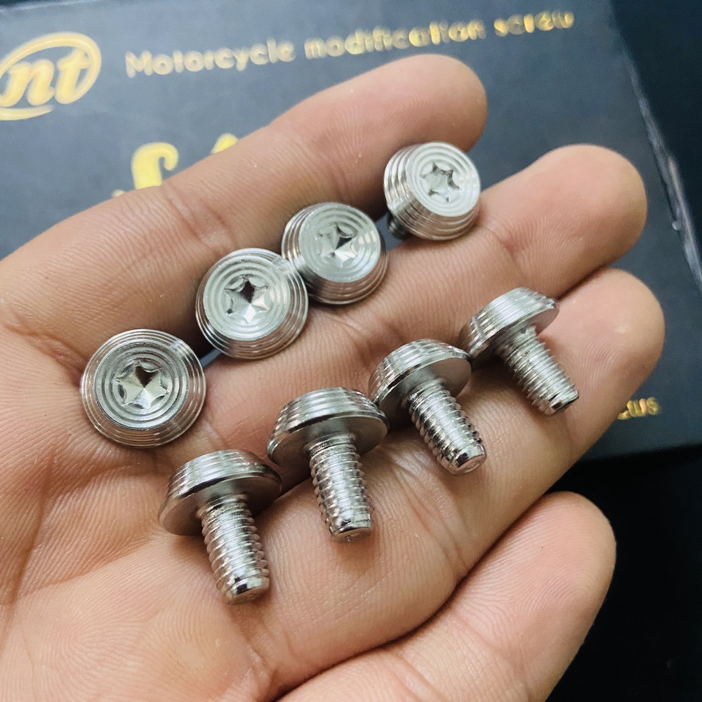 Bộ sưu tập các loại ốc kiểu xe máy mẫu Thái đầu dù trang trí xe máy, ốc 6ly1, 6ly2, 6ly4, 8ly10