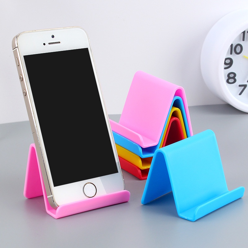Giá Đỡ Điện Thoại / Máy Tính Bảng Để Bàn Bằng Nhựa Màu Ngẫu Nhiên Nhỏ Gọn 1 Cái Cho iPhone & Android