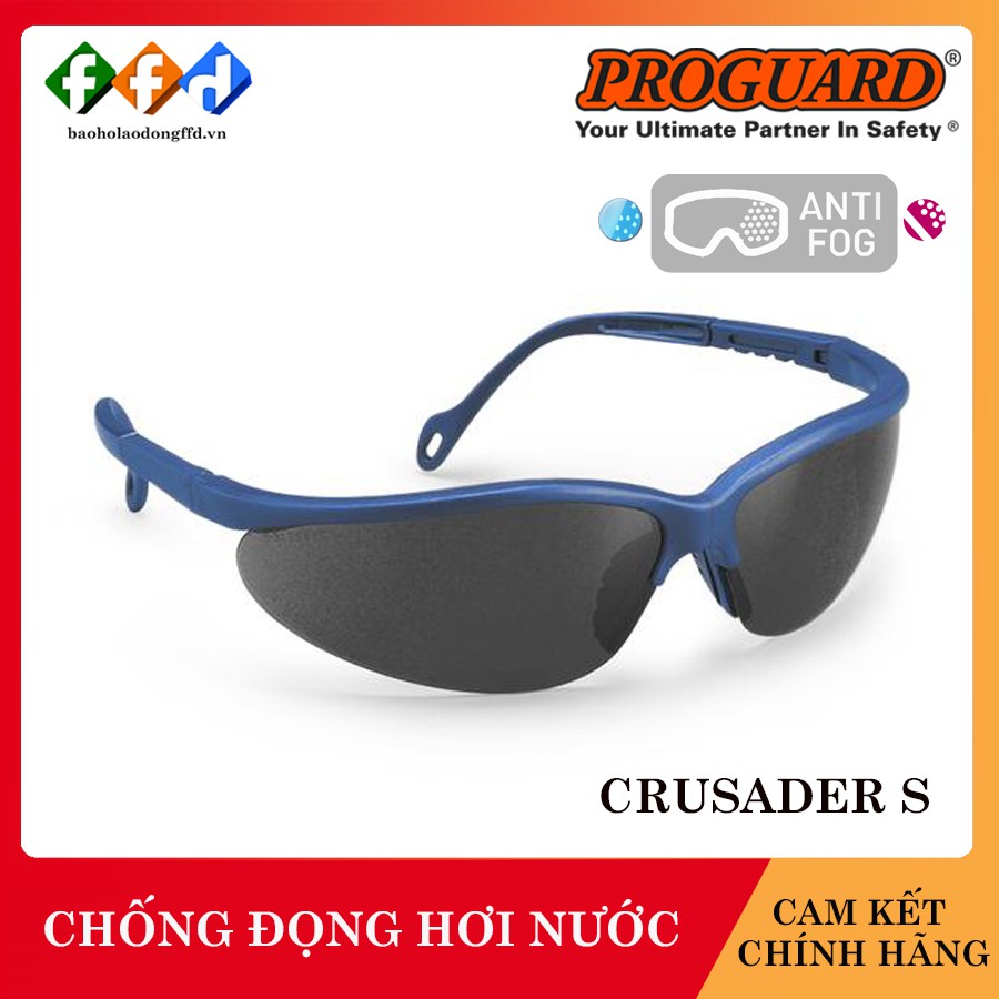 Kính bảo hộ ProGuard Crusader S mắt kính đen, Kính bảo hộ chống xước, chống bụi, tia UV, chống đọng hơi nước