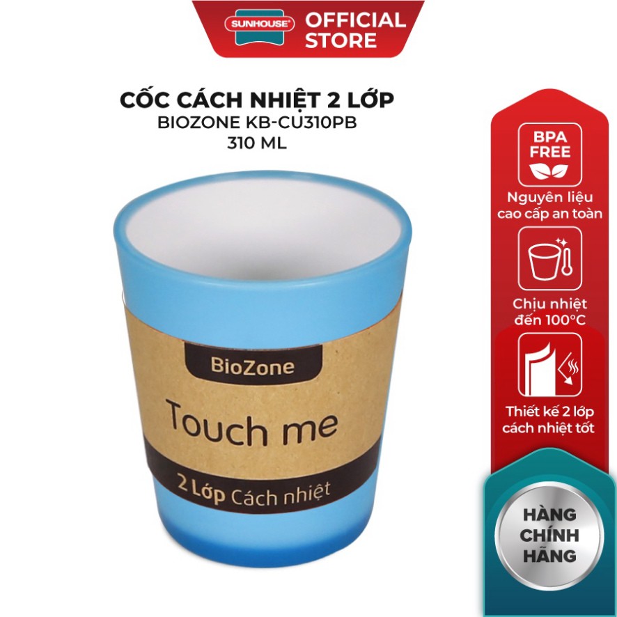 Cốc cách nhiệt 2 lớp BioZone Sunhouse 310ml KB-CU310 chính hãng