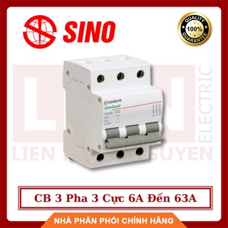 Sino cầu dao tự động cb 3 pha 3 cực 6a đến 63a - hàng việt nam, chất lượng cao - bh 12 tháng