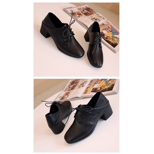 Giày oxford đế vuông thắt dây basic dễ phối đồ