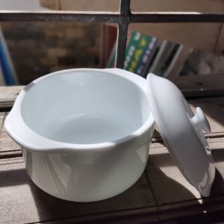 Thố chưng yến sứ trắng Bát Tràng