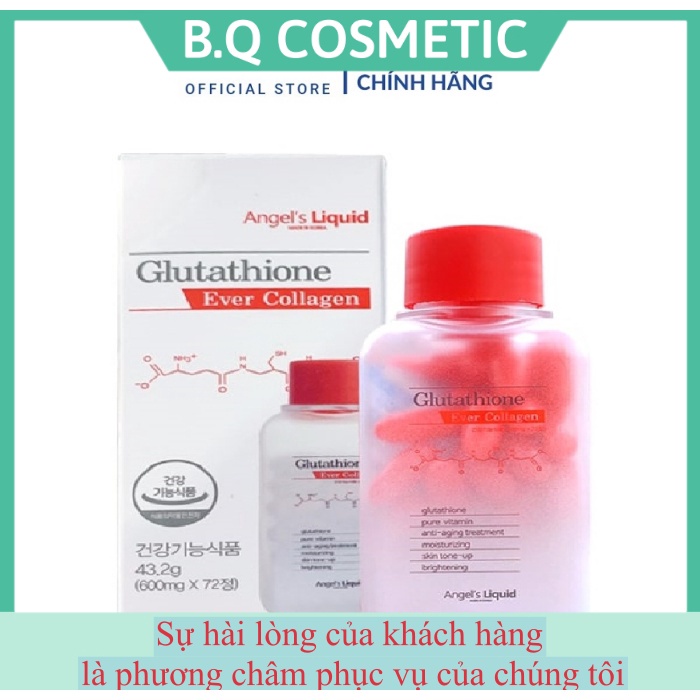 ( flash sale tặng 1miếng nạ beauty) Viên uống trắng da Glutathione Ever Collagen 72 Viên date 10/2024