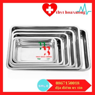 Khay inox chữ nhật nông, sâu các size