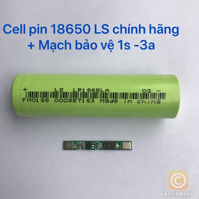 Cell pin li-ion LS + mạch bảo vệ 1s-3a