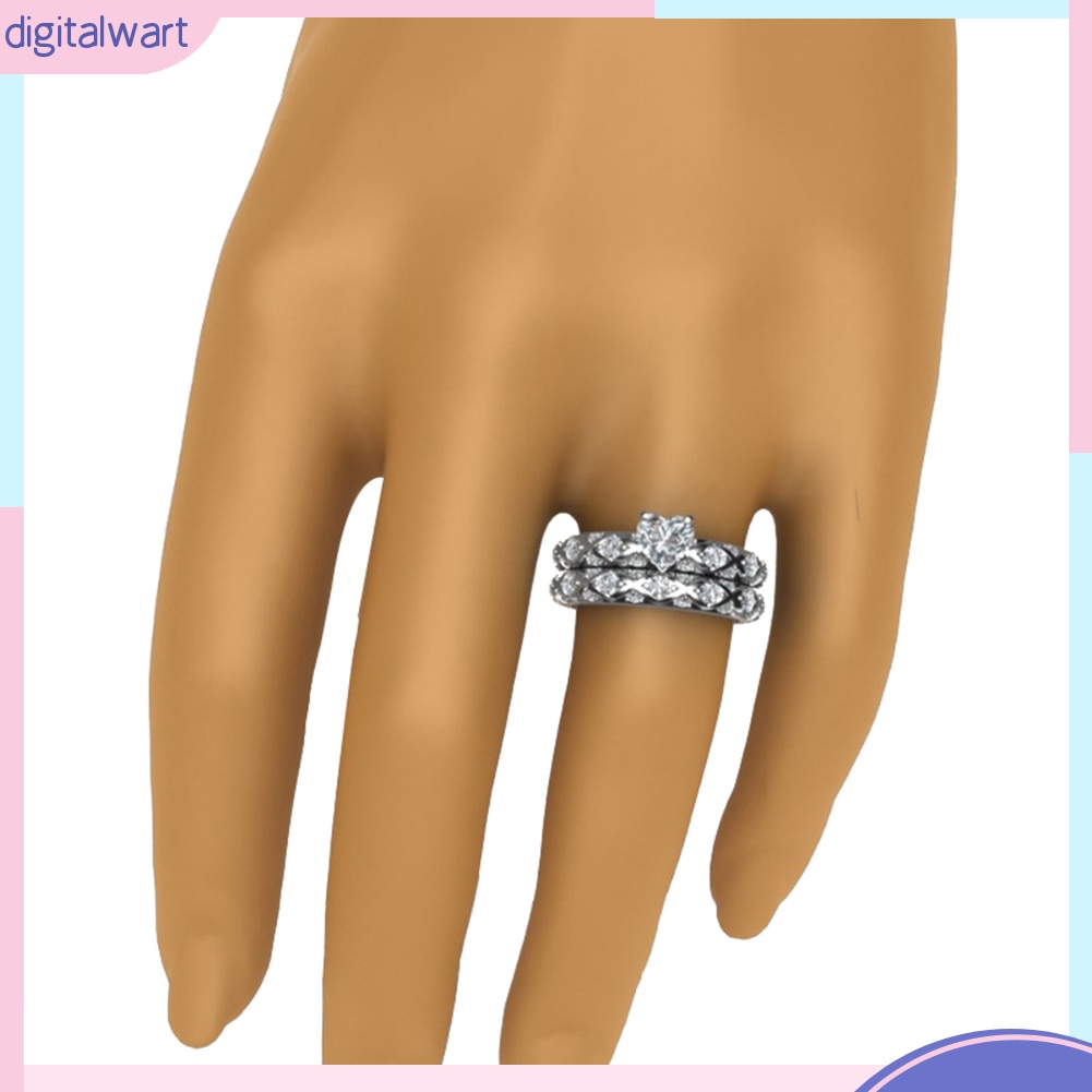 Nhẫn Hợp Kim Mặt Hình Trái Tim Đính Đá Xinh Xắn Cho Nữ