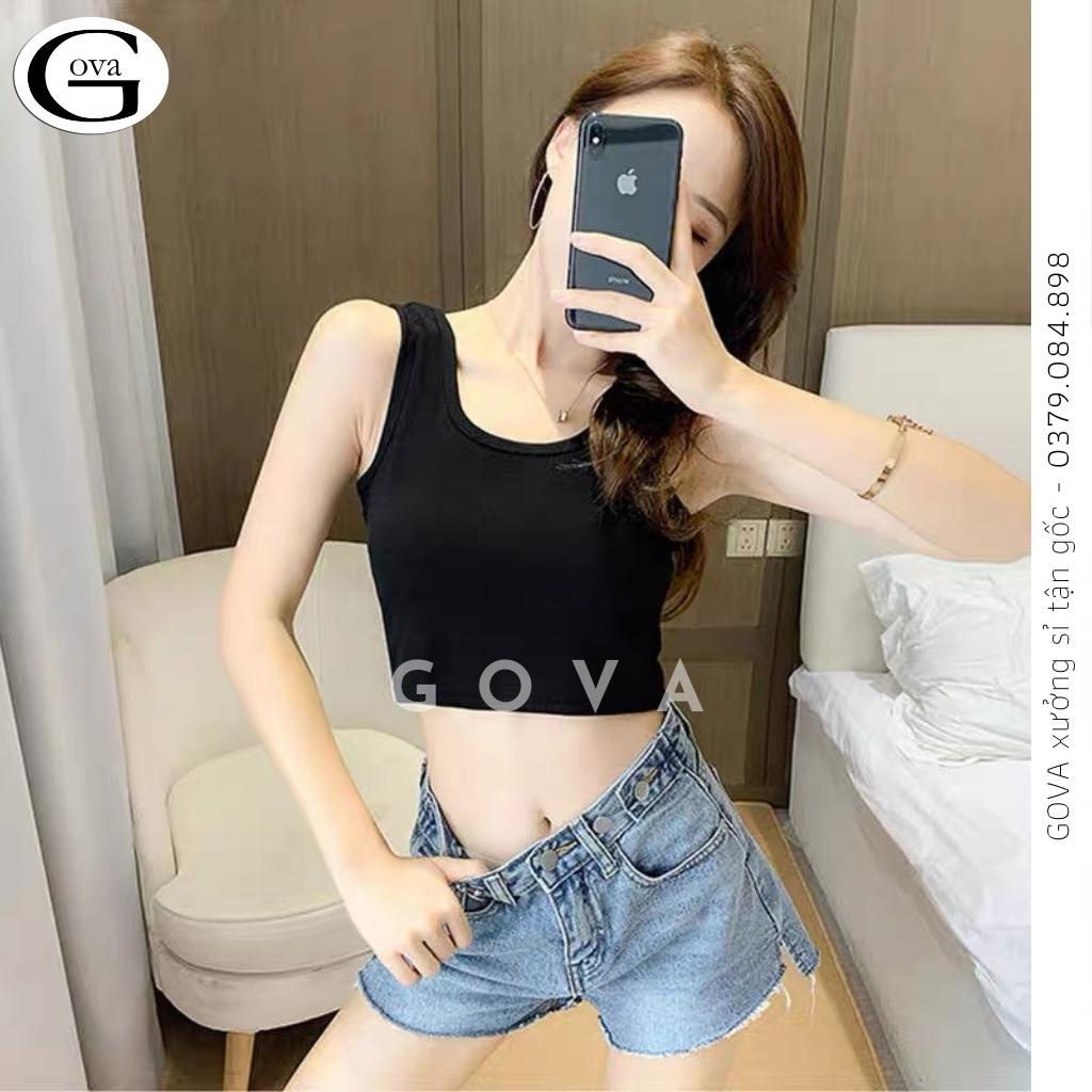 Áo Croptop Ba Lỗ Nữ Sát Nách Cổ Tròn, Áo kiểu 3 Lỗ Không Tay Chất Dẹp Quyến Rũ Nữ GOVA