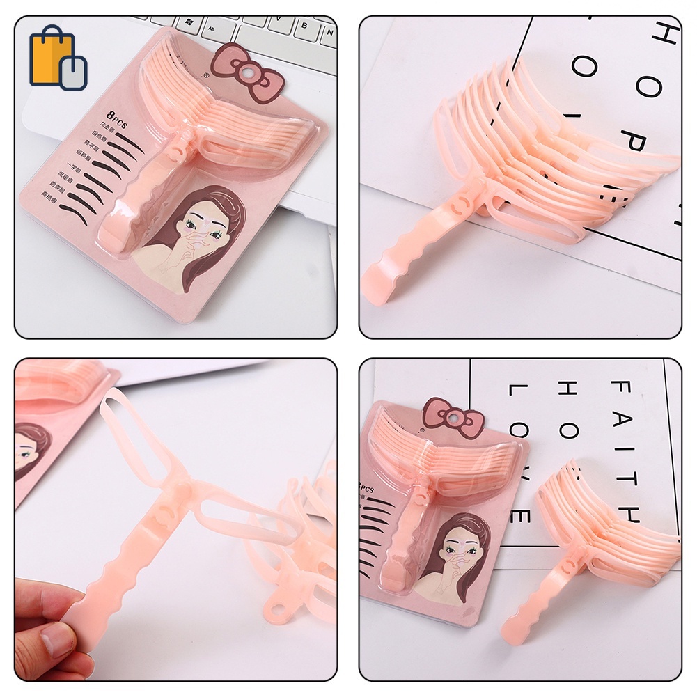 [Hàng mới về] Khuôn vẽ lông mày 8 trong 1 đa năng tiện lợi