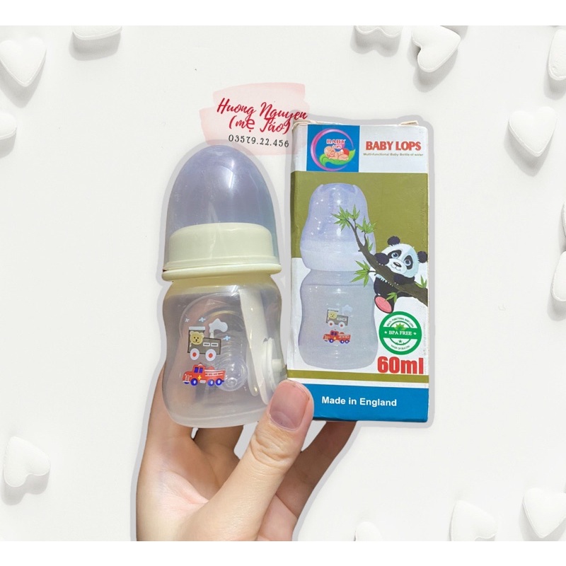 Bình baby lops 60ml dành cho các bé sơ sinh từ 0 -3 tháng tuổi