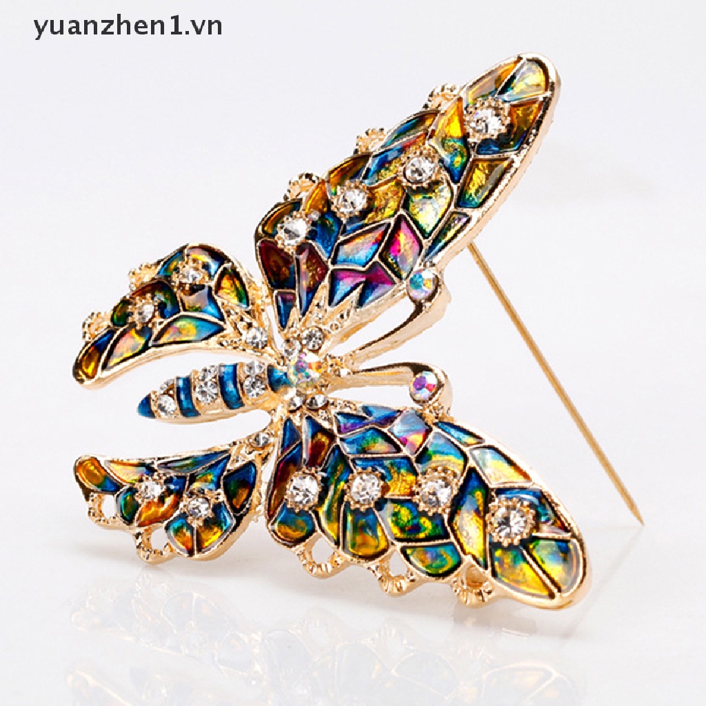 Ghim Cài Áo Hình Bướm Đính Đá Nhiều Màu Sắc