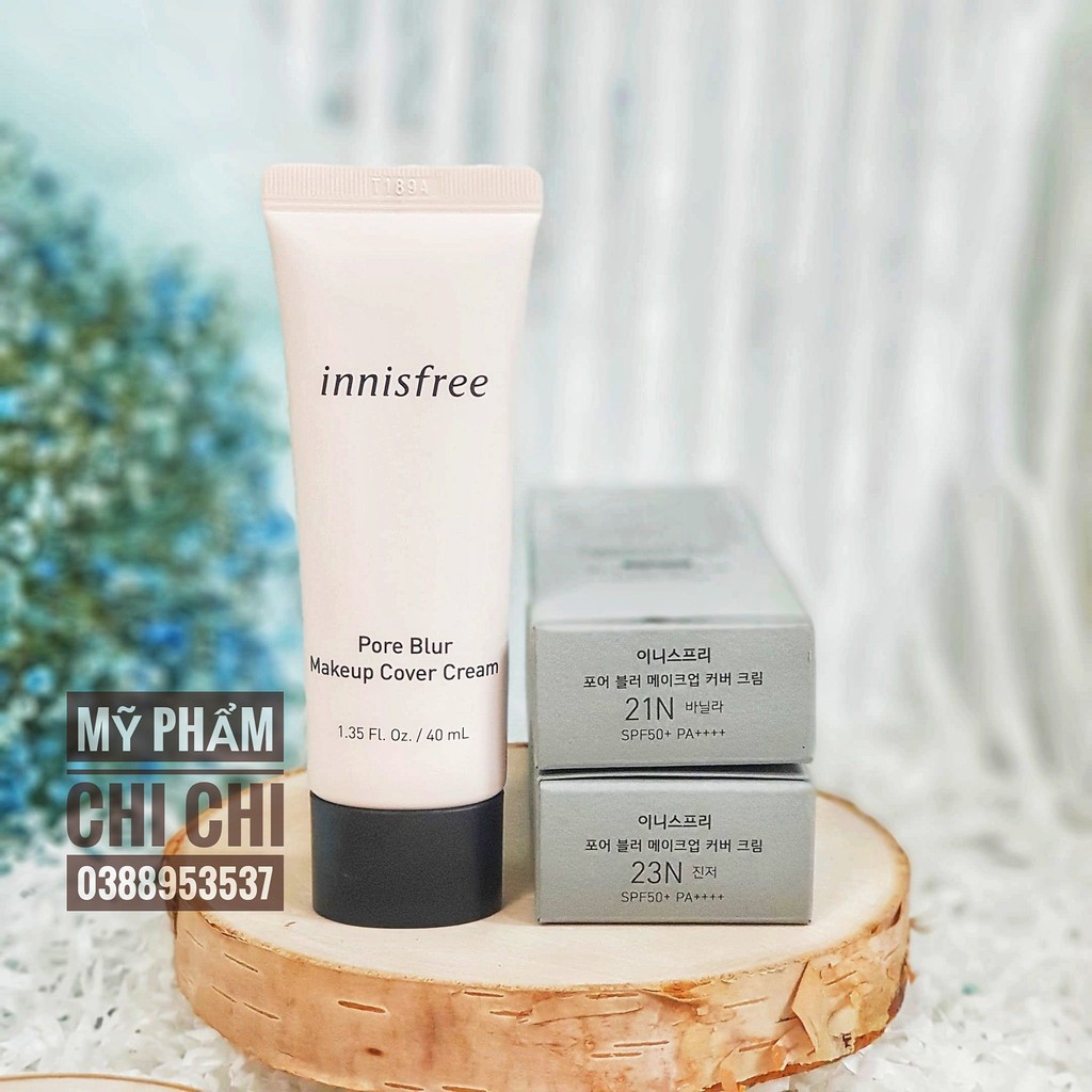 [auth] Kem Nền Innisfree Pore Blur Makeup Cover Cream SPF50 21N 40ml