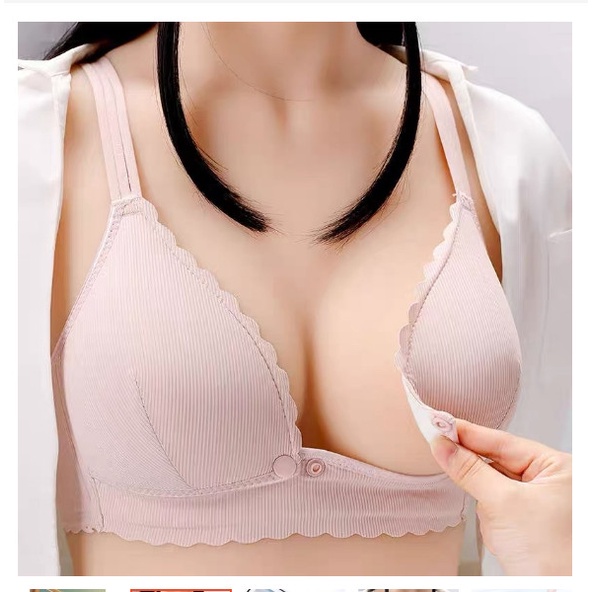 Áo lót bầu su tăm_áo ngực bầu mặc sau sinh cho bé ti tiện lợi