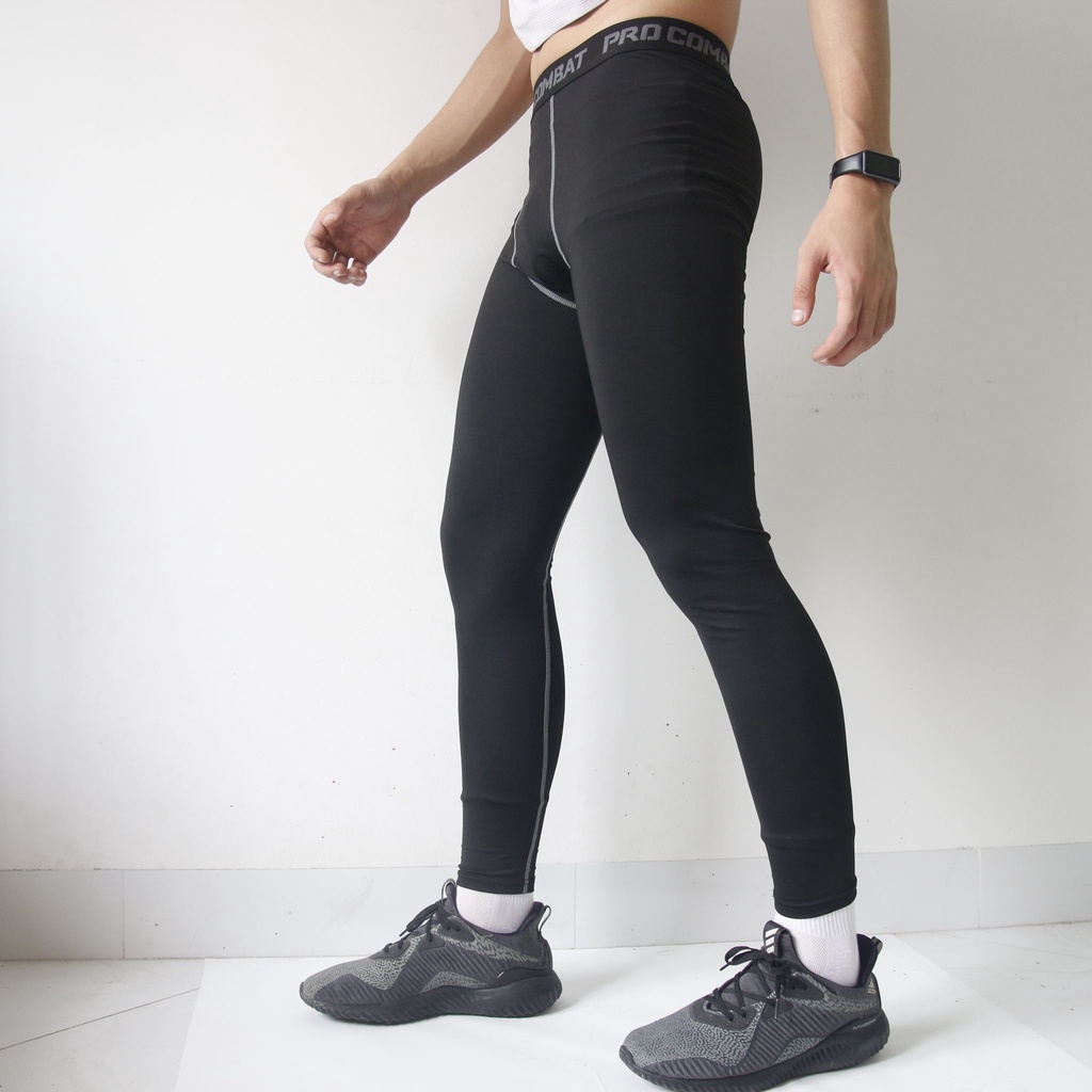 Quần Giữ Nhiệt Nam Đá Bóng - Quần Legging Tập Gym Thể Thao Dáng Dài Màu Đen Co Giãn 4 Chiều