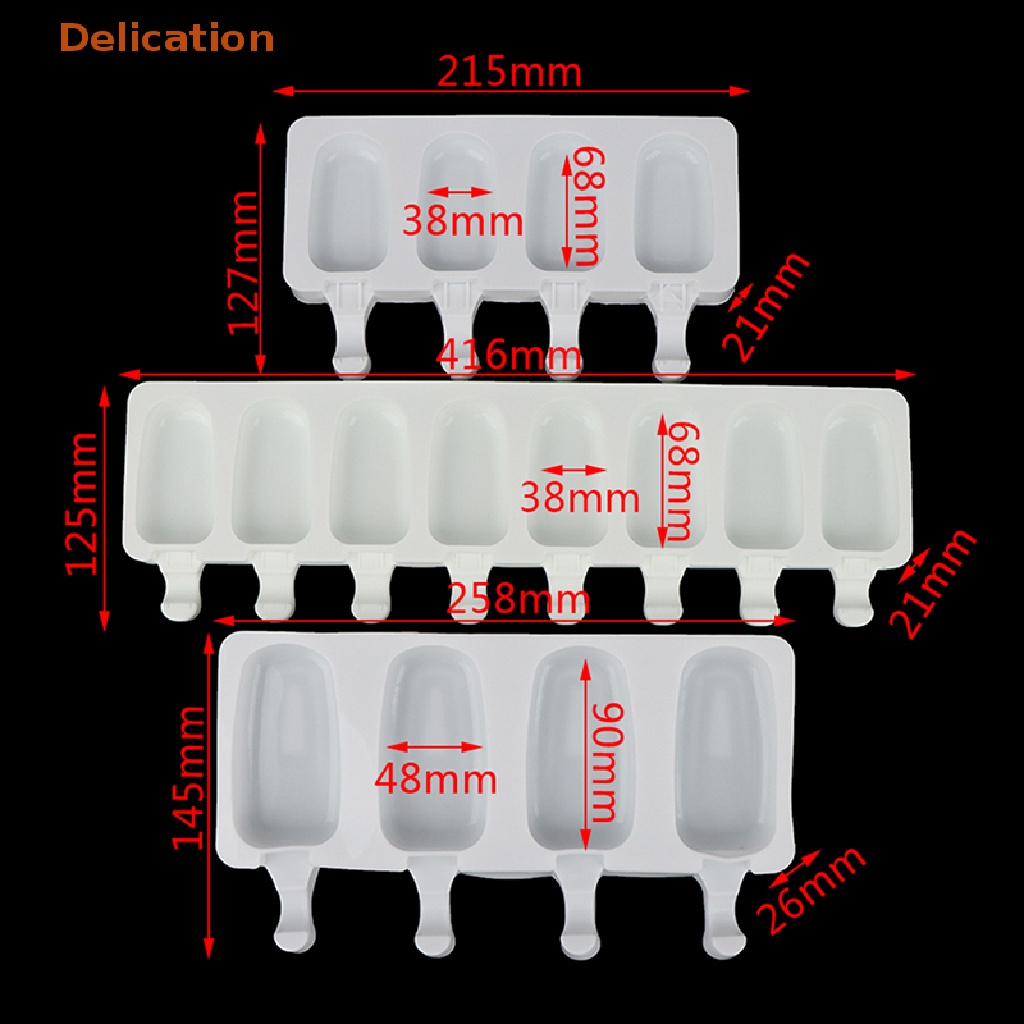 Khuôn Silicone Làm Kem Que DIY Tiện Dụng