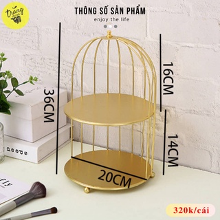 Khay lông chim để bàn mạ vàng